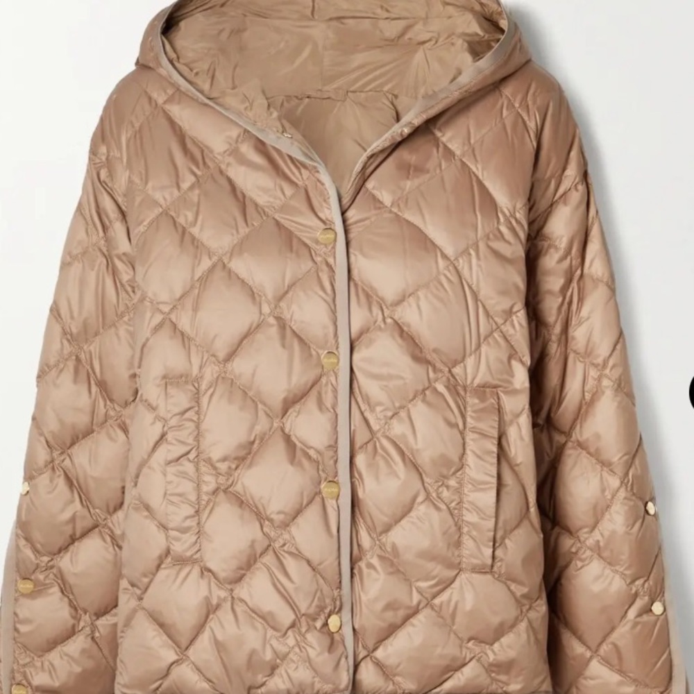 MaxMara Quilted Beige Puffer Jacket THE CUBE Size 6